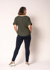 Haleigh Linen Top in Khaki