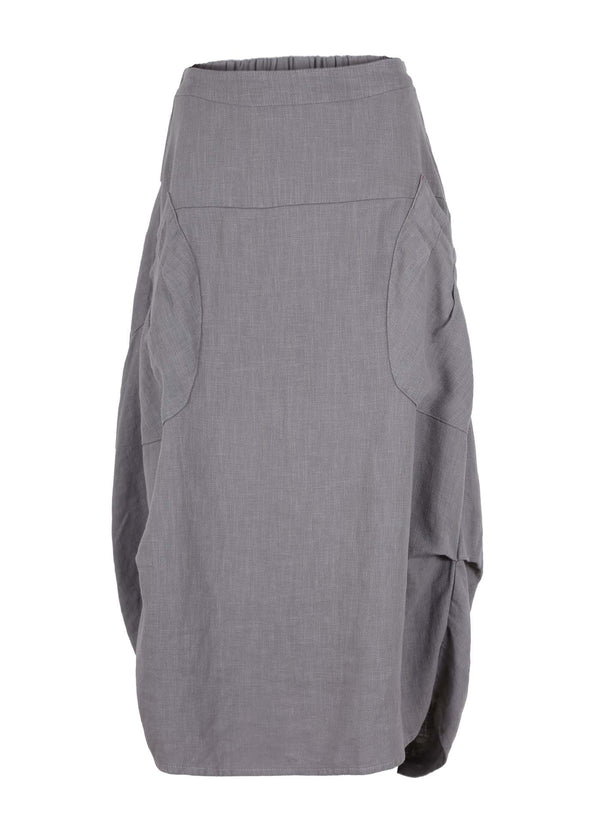 Milwaukee Fiesta Skirt Grey in Slub Linen