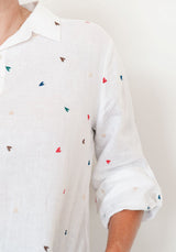Soul Sparrow Heart Embroid Linen Shirt