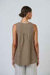Sleeveless Linen Top - Agate