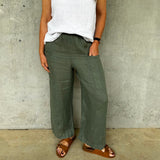 Montaigne Catherine Linen Pants - Khaki