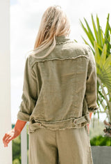 Soul Sparrow Linen Jacket - Khaki