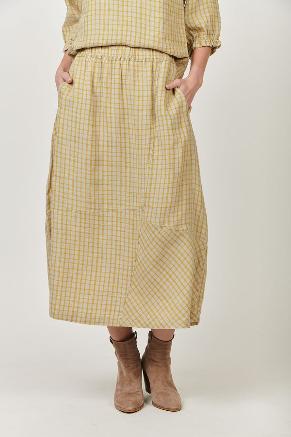 Kiwi Matrix Linen Skirt