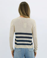 Sorrento Knit - Beige/ Navy