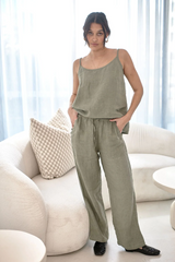Fundamental Linen Cami Pistachio