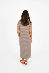 Voyager Striped Dress - Brown