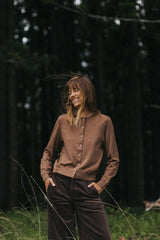 Australian Marino Wool Cardigan - Tobacco