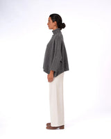 Balmain Pure NZ Lambswool Roll Neck Sweater - Grey
