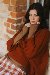 Balmain Pure NZ Lambswool Roll Neck Sweater - Rust