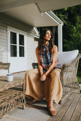 Montaigne Cara Linen Top - Multi Check