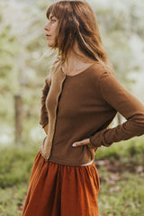 NZ Lambswool Cropped Cardi - Toffee