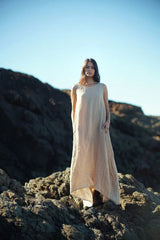 Picasso Linen A-Line Dress - OS - Natural
