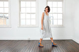 Aurelie Linen Summer Dress - Silver - OS