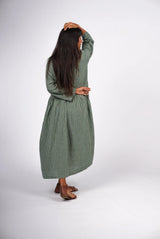 Montaigne Green Gingham Linen Dress