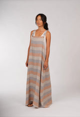 Montaigne Overall-Style Linen Maxi - Stripe