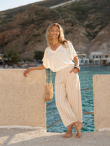 Sadhu Cotton Pants - Sand Stripe