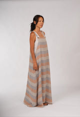 Montaigne Overall-Style Linen Maxi - Stripe