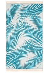 Palm Springs - Petrol Feather Beach Towel
