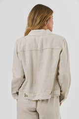 Cropped Linen Jacket - Sand