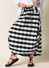 Ada Cotton Skirt - Onyx Check