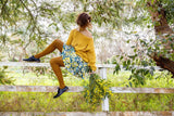 'Summer Mustard' Cotton Tights