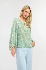 Swan Lake Top - Green/Blue Sequin