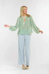 Swan Lake Top - Green/Blue Sequin