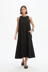 Elastic Detail A Line Dress