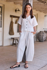Textured Pinstripe Shirt - White