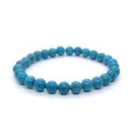 Turquoise Howlite Gemstone Elastic Ball Bracelet