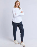 Veronica Rib L/S Tee - White