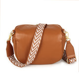 Voyager Double Front Zip Bag - Tan with Gold Hardware