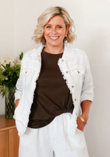 Soul Sparrow Linen Jacket - White
