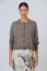 O&J Classic Round-Neck Cardigan - Muck