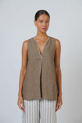 Sleeveless Linen Top - Agate