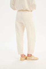 Barrel Leg Lounge Pant - Cream/Navy Stripe