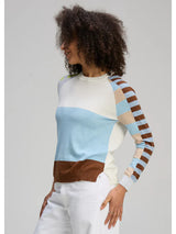 Colour Block Jumper - White
