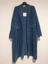 Velvet Cotton Coat - Navy - OS