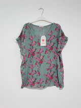 Floral Tshirt - Duck Egg - OS