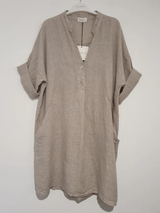 Frederic Oversized Loose Linen Shirt / Dress - Natural