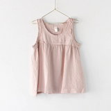 Frayed Italian Linen Summer Singlet - Rose