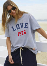 Love 1976 Tee - Navy/White Stripe