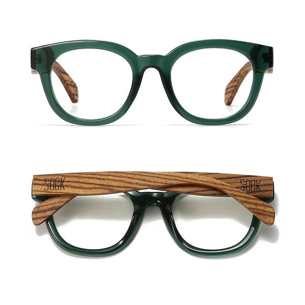 ALIVE BOTTLE GREEN Wooden Magnifying Reader
