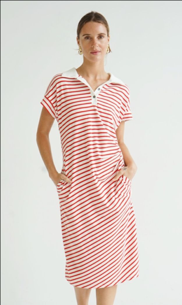 Felicity Striped Dress - Red