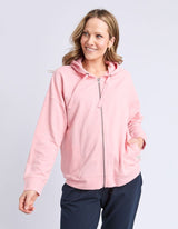 Beachy Long Sleeve Zip Hoodie - Rose