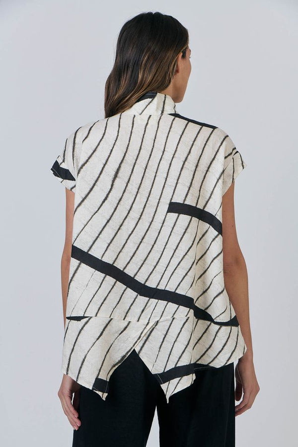 Collared Linen Top - Isobars