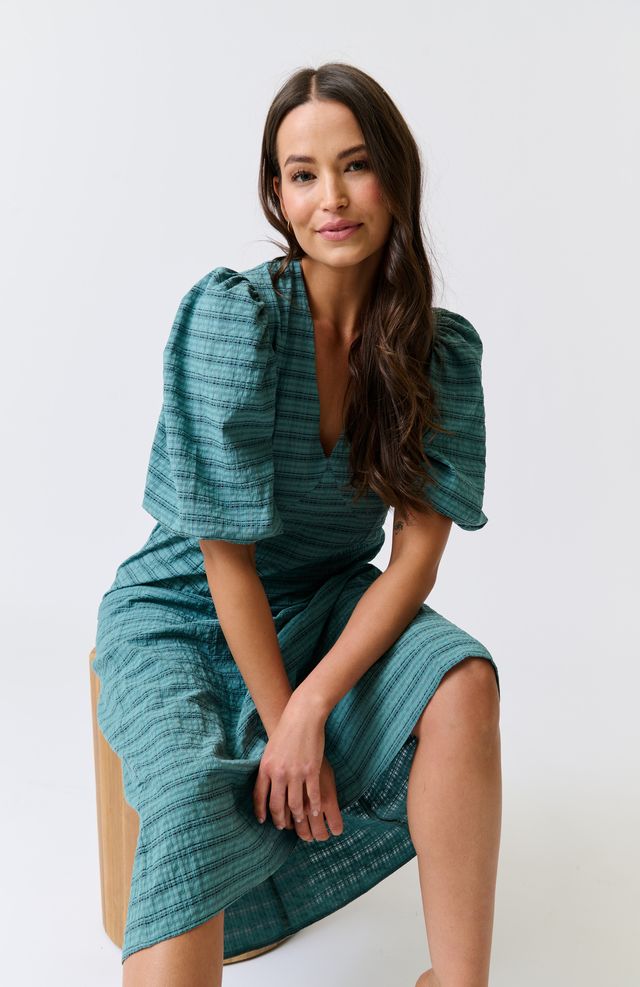 Devon Midi Dress - Jade Check