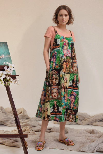 Frida Midi Overall Dress