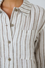 Cropped Linen Jacket - Travertine