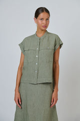 Linen Top - Artichoke